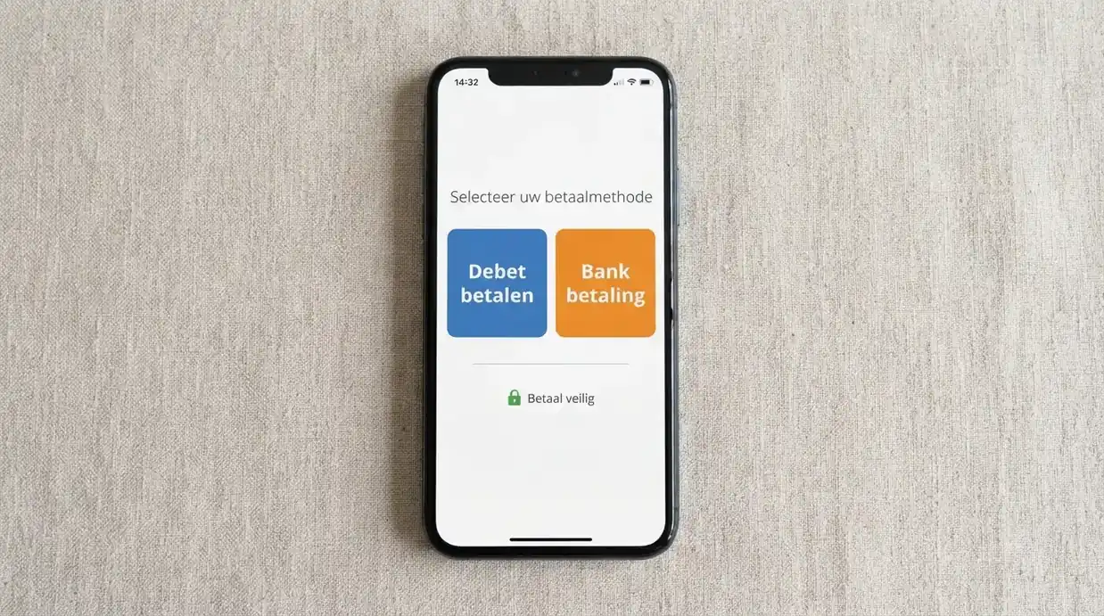Twee betaalknoppen naast elkaar: Bancontact en iDEAL